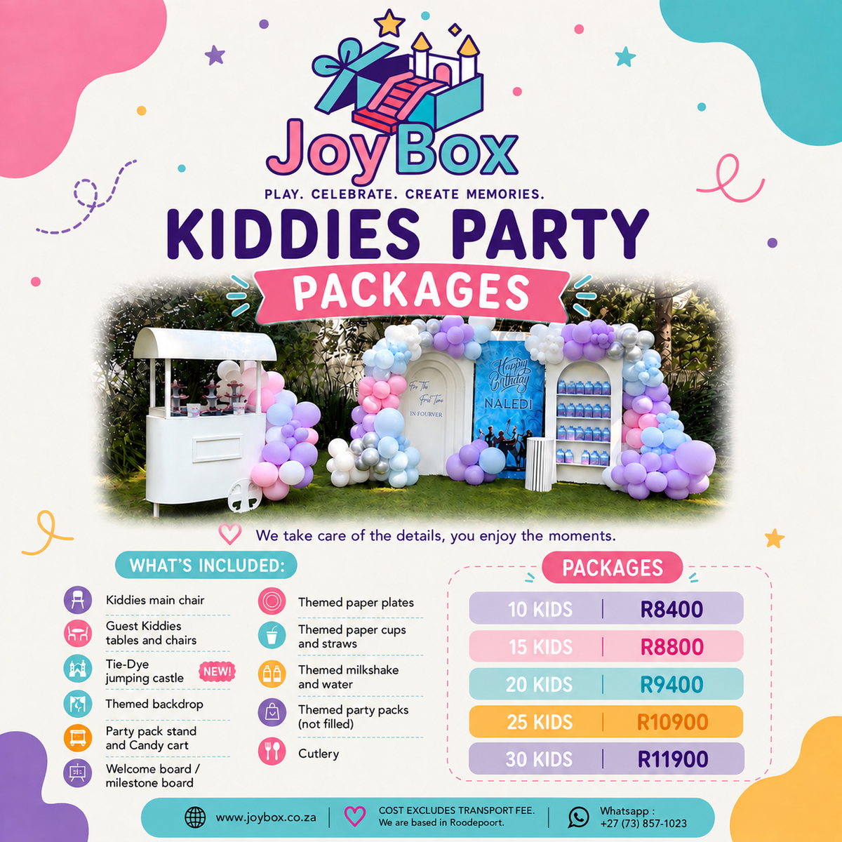 Kiddies party packages